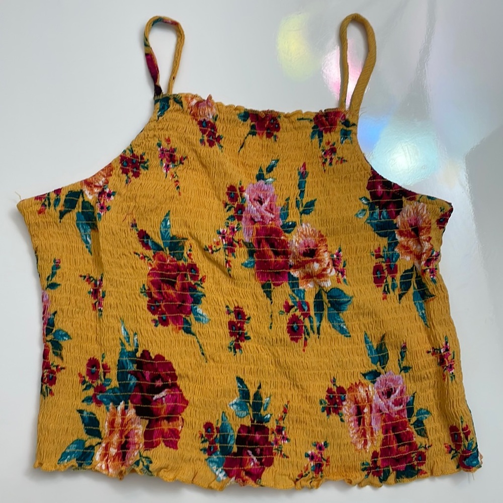 NWOT! Ambiance Floral Spaghetti Straps Halter Crop Top